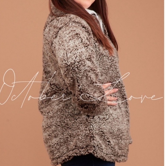 🐆Plus Size Sherpa Pull Over Sweater, coat, - Picture 5 of 8